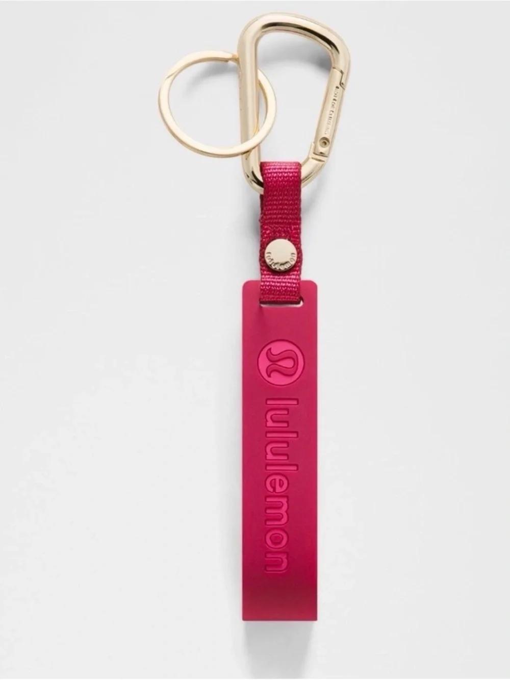 lululemon athletica Hot Pink Keychain with Gold Hardware